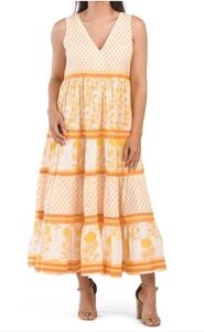 CHELSEA & Theodore Sleeveless Tiered Maxi Dress